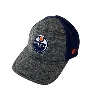 Edmonton Oilers New Era Grey and Blue 9FORTY Adjustable Hat